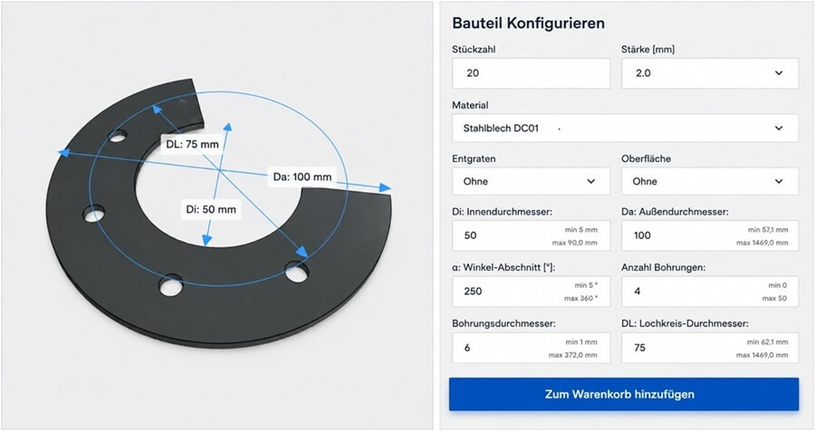 3D-Konfigurator für individuelle Bauteile